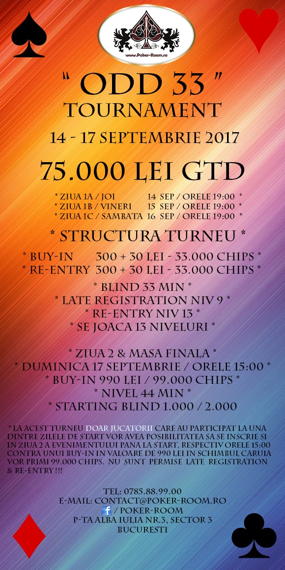 14 - 17 September - Main Event ODD 33 Tournament